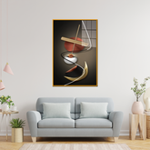 Acrylic Wall Paintings - Jerome Kirk Style 3D Geometry Abstract Stereo Art with Golden Background - Modern Fashion Wall Art